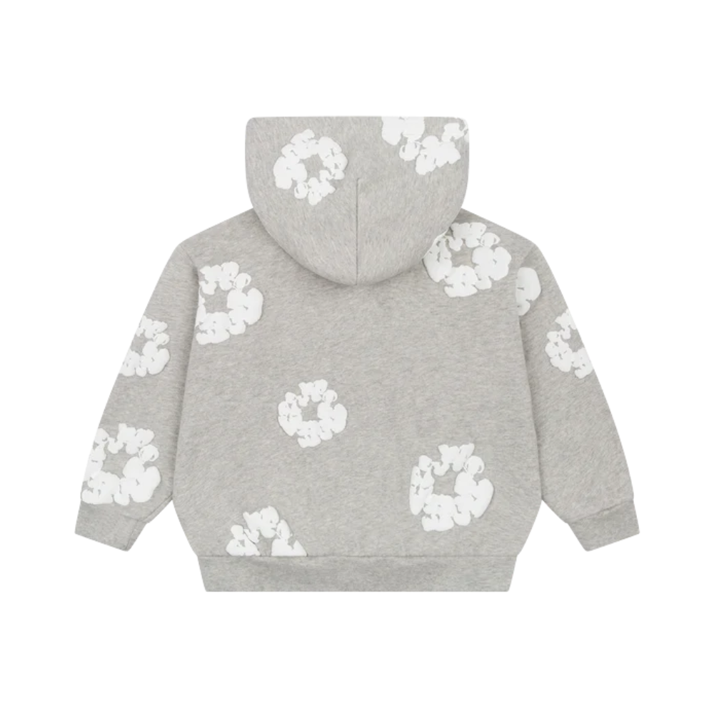 Denim Tears Kids Cotton Wreath Zip Hoodie Gray